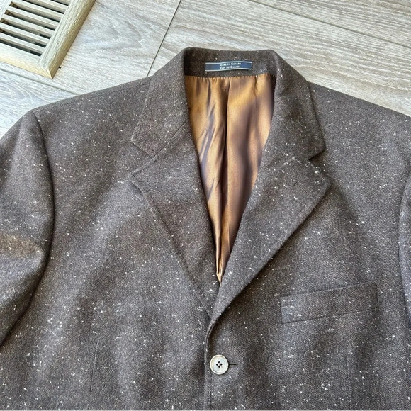 Arnold Brant  Brown Tweed Pure Cashmere Blazer - Picture 10 of 15